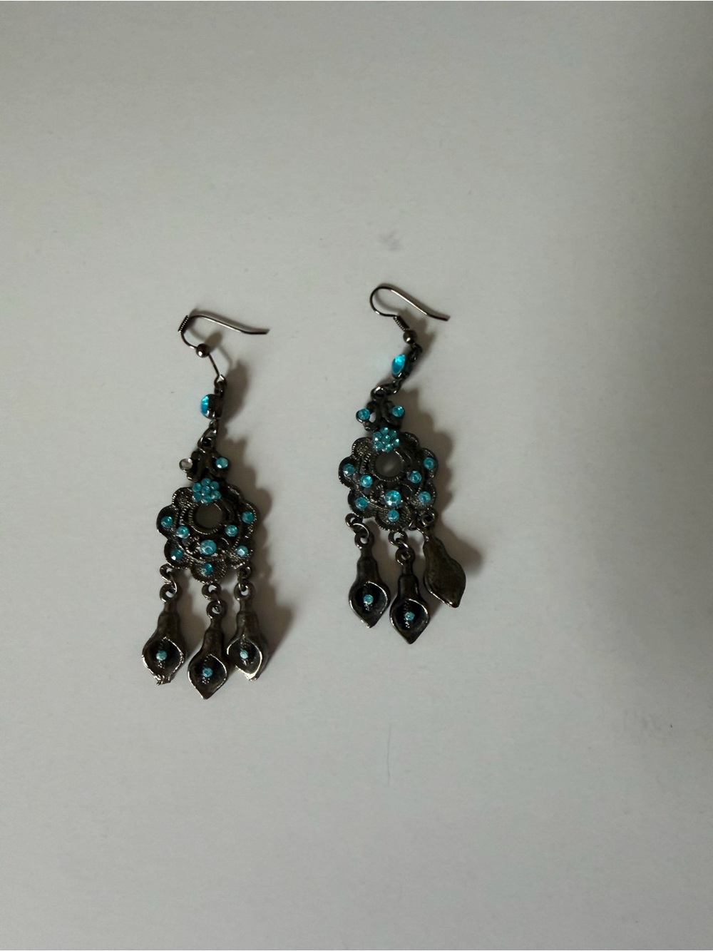 Turquoise Crystal Chandelier Drop Earrings - Women's Jewelry